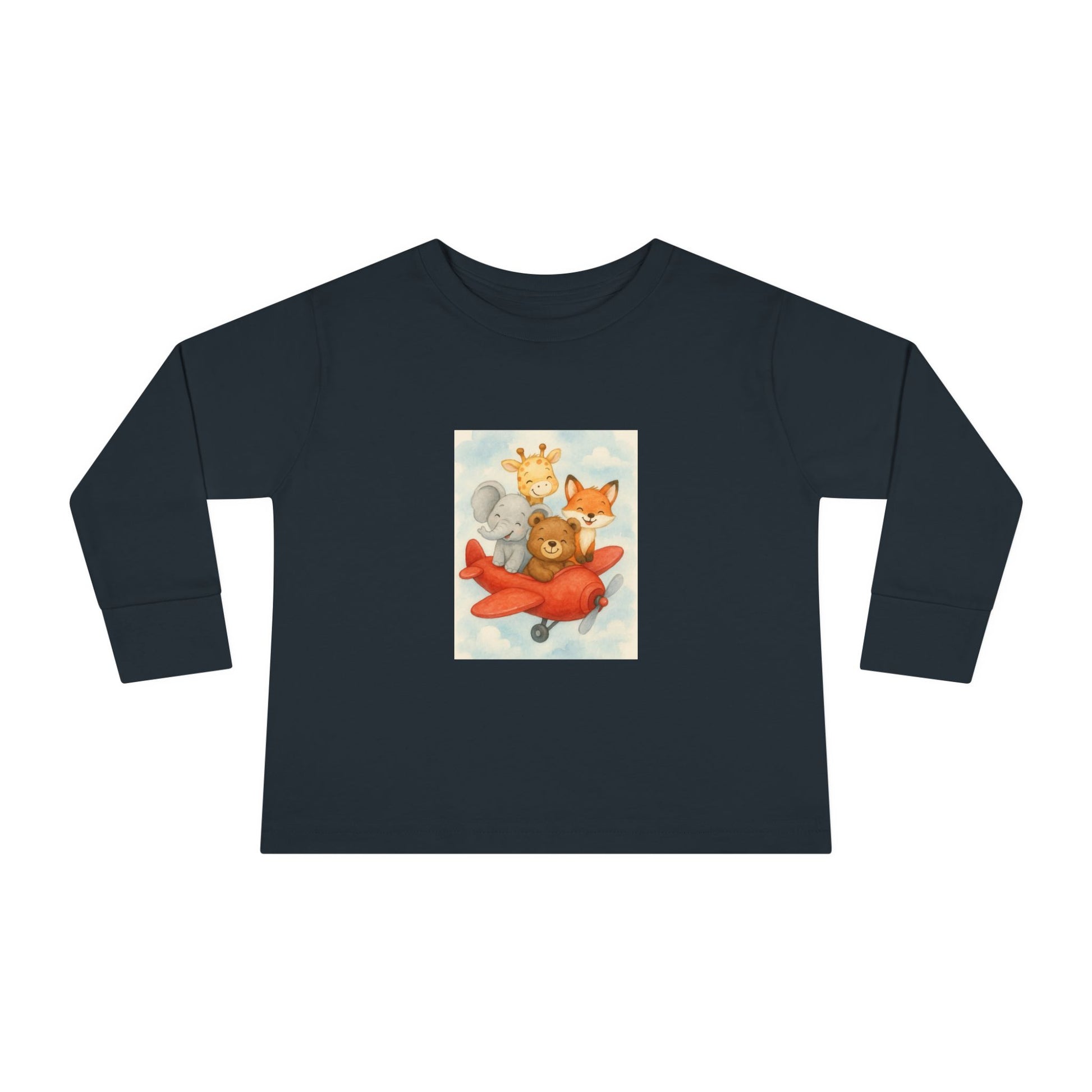 Toddler Tee - Baby Animals Flying Red Plane