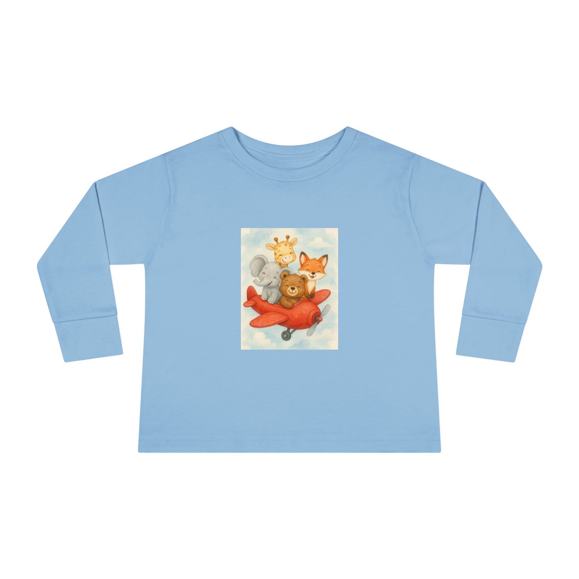 Toddler Tee - Baby Animals Flying Red Plane