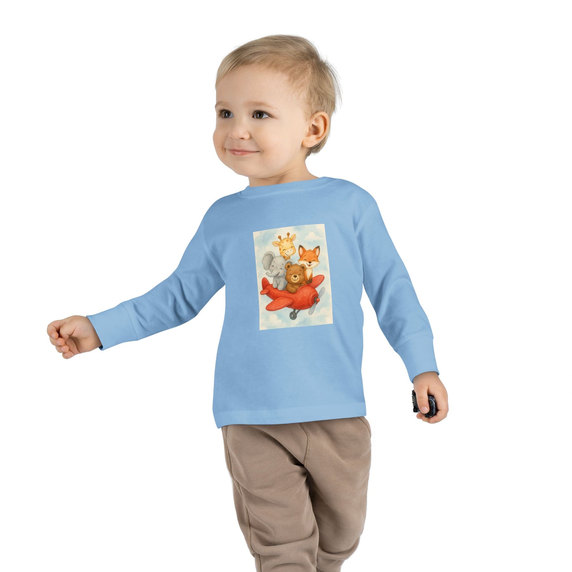Toddler Tee - Baby Animals Flying Red Plane