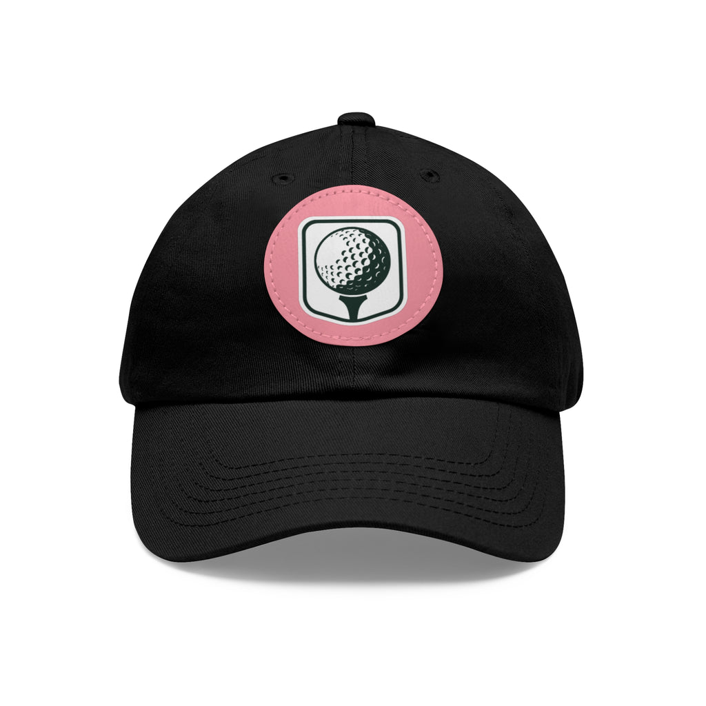 Golf Baseball Cap with Leather Golf Patch