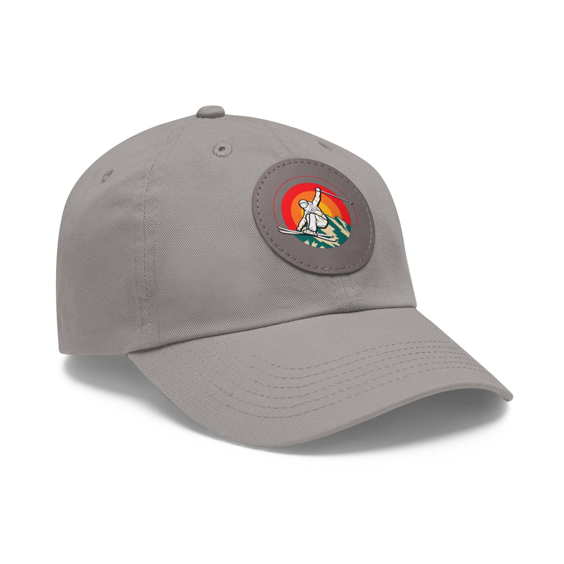 Ski Jump baseball cap Leather Patch (Round)