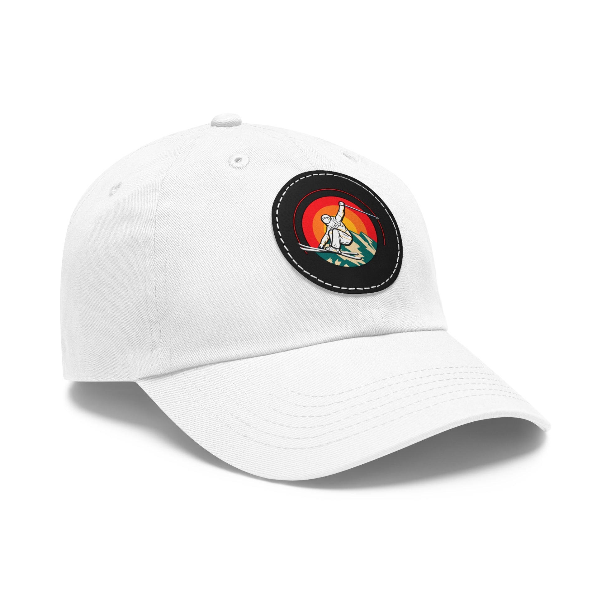 Ski Jump baseball cap Leather Patch (Round)