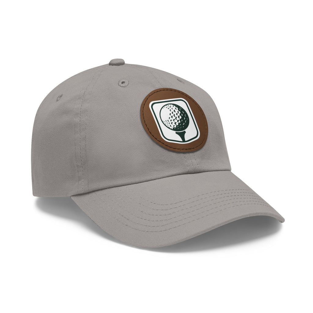 Golf Baseball Cap with Leather Golf Patch
