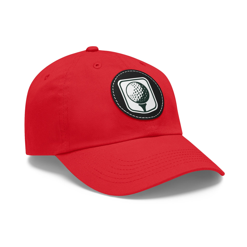 Golf Baseball Cap with Leather Golf Patch