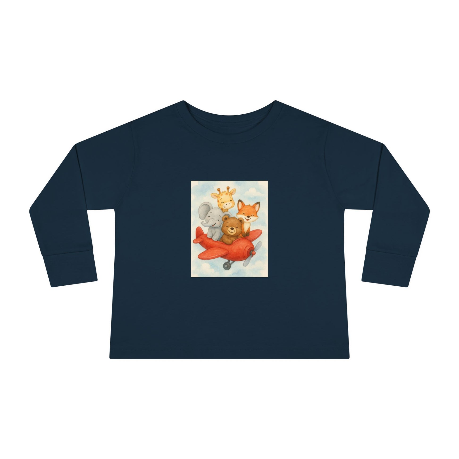 Toddler Tee - Baby Animals Flying Red Plane