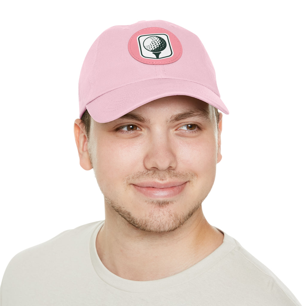 Golf Baseball Cap with Leather Golf Patch