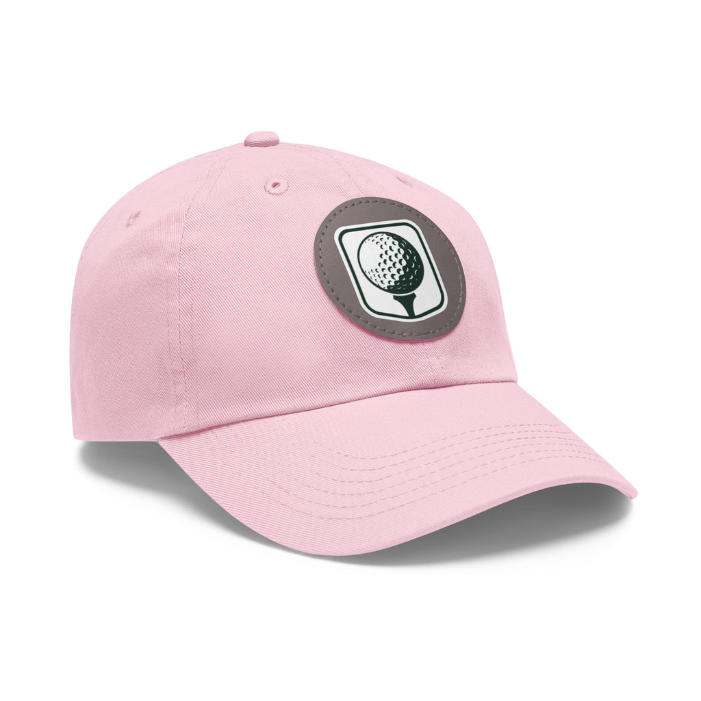 Golf Baseball Cap with Leather Golf Patch