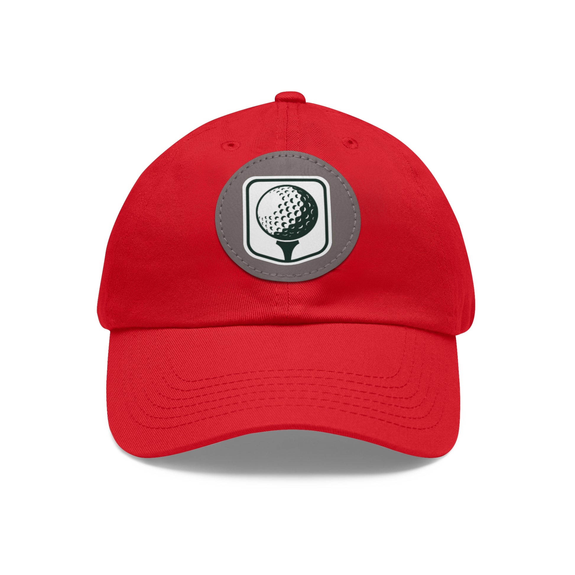 Golf Baseball Cap with Leather Golf Patch