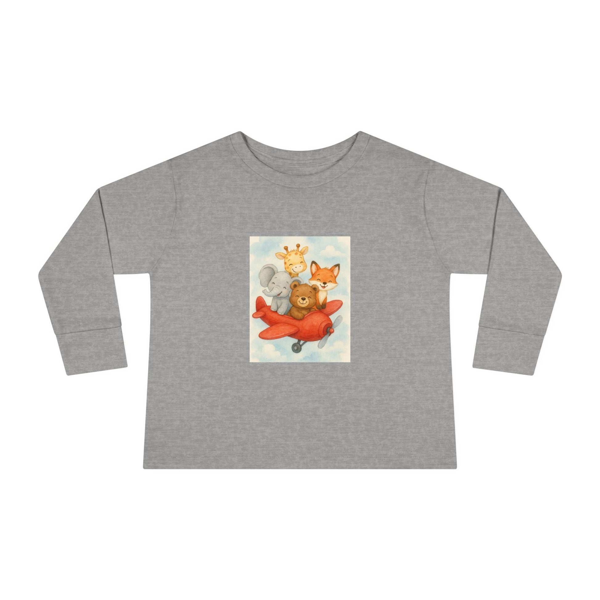 Toddler Tee - Baby Animals Flying Red Plane