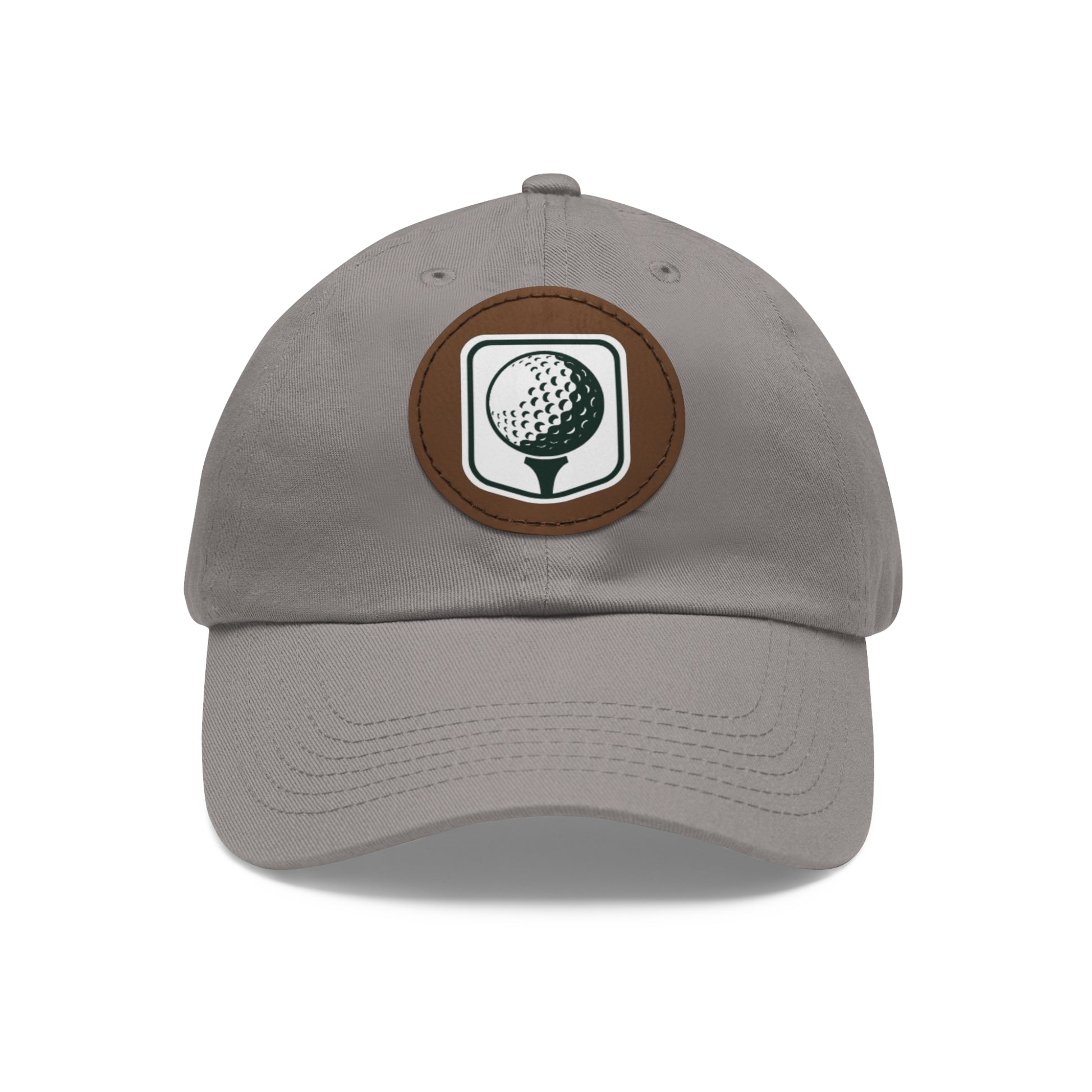 Golf Baseball Cap with Leather Golf Patch