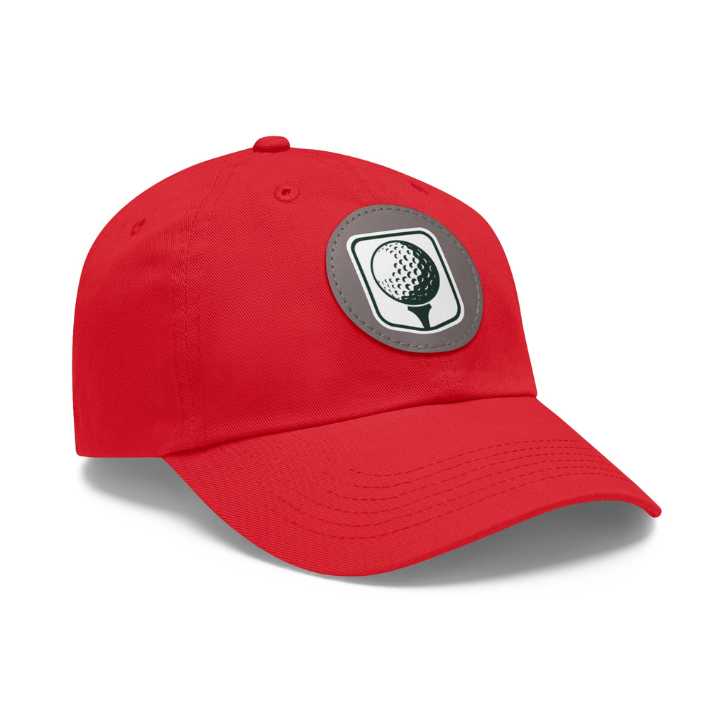Golf Baseball Cap with Leather Golf Patch