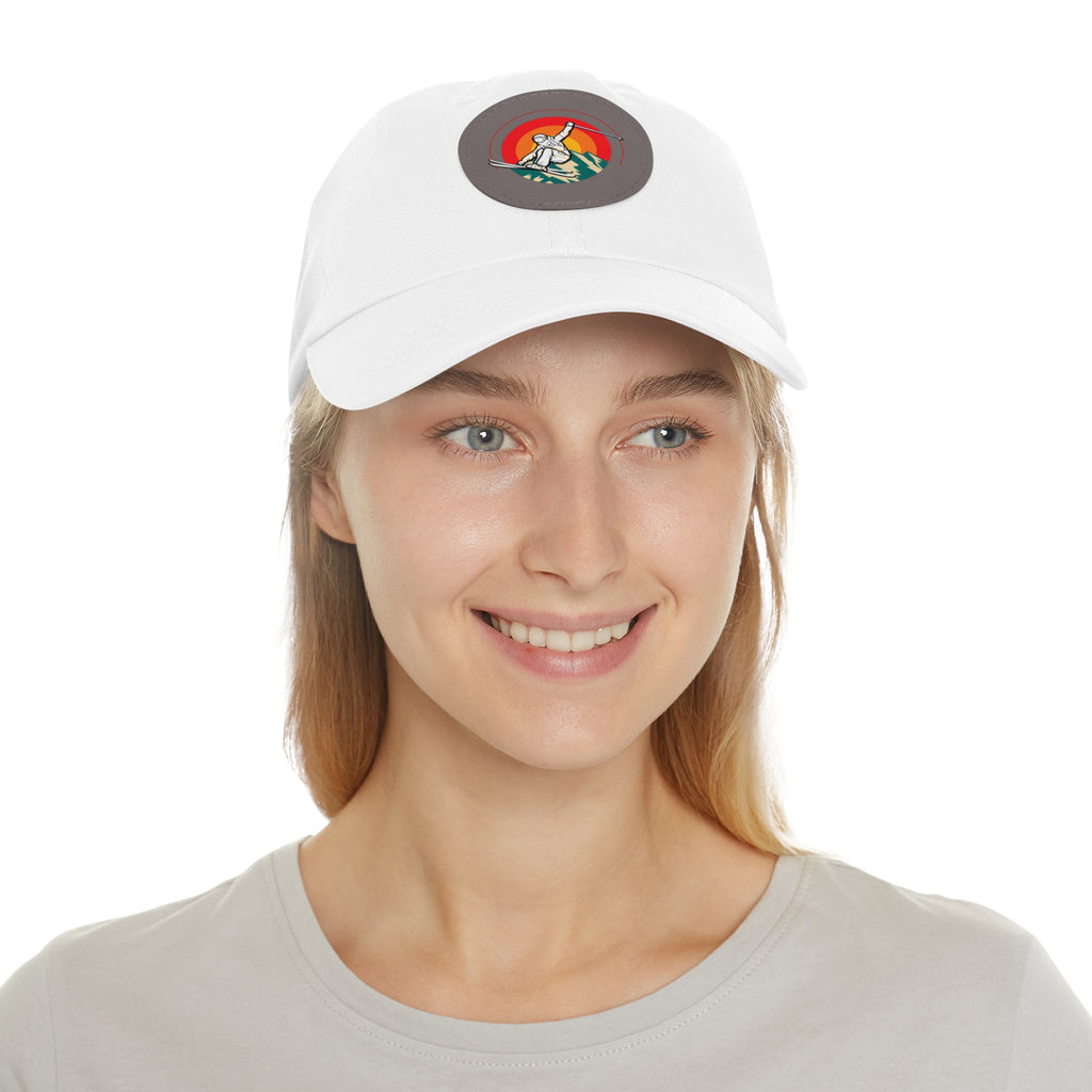 Ski Jump baseball cap Leather Patch (Round)