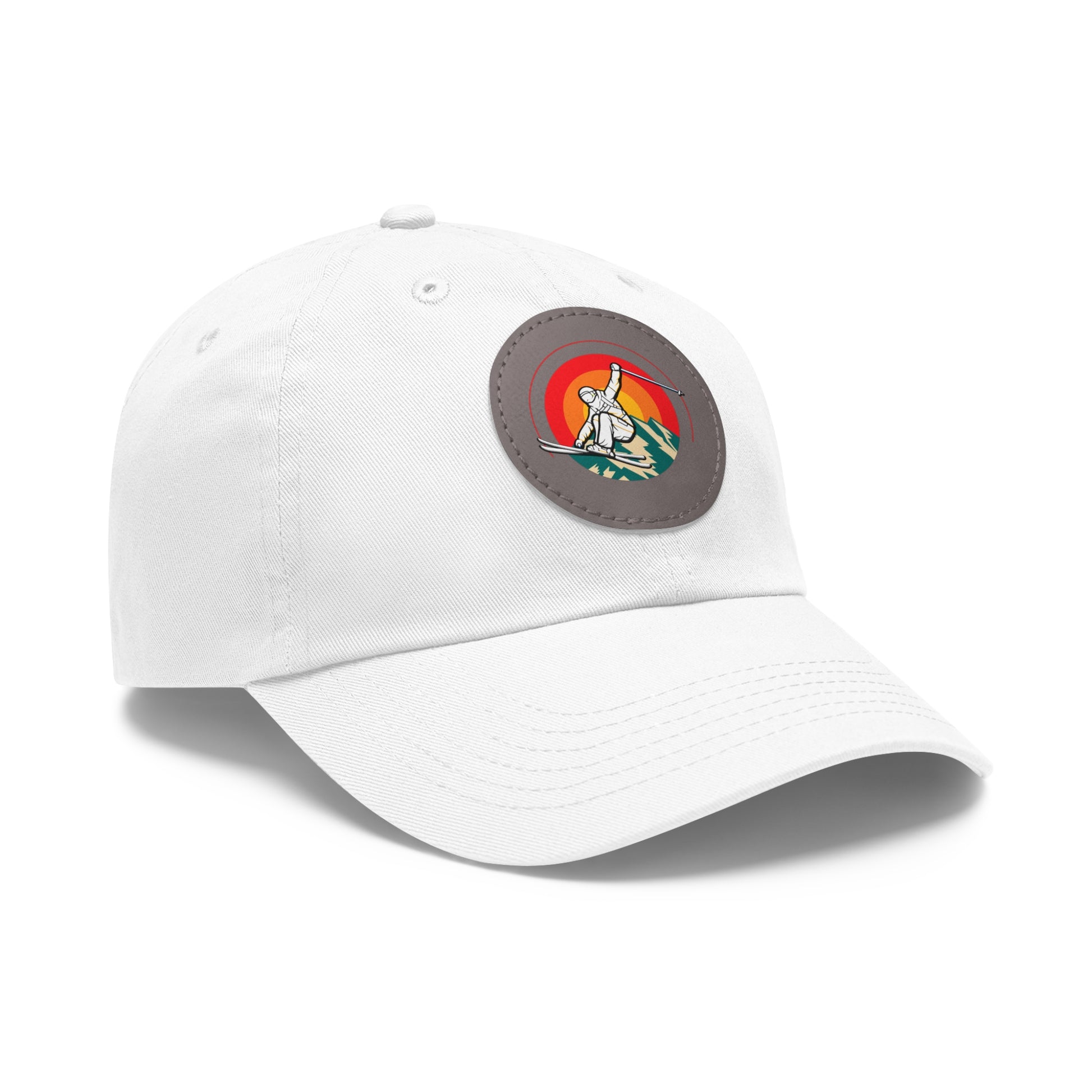 Ski Jump baseball cap Leather Patch (Round)