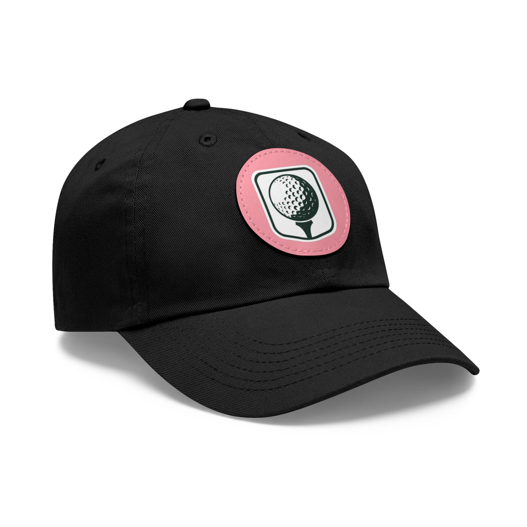 Golf Baseball Cap with Leather Golf Patch