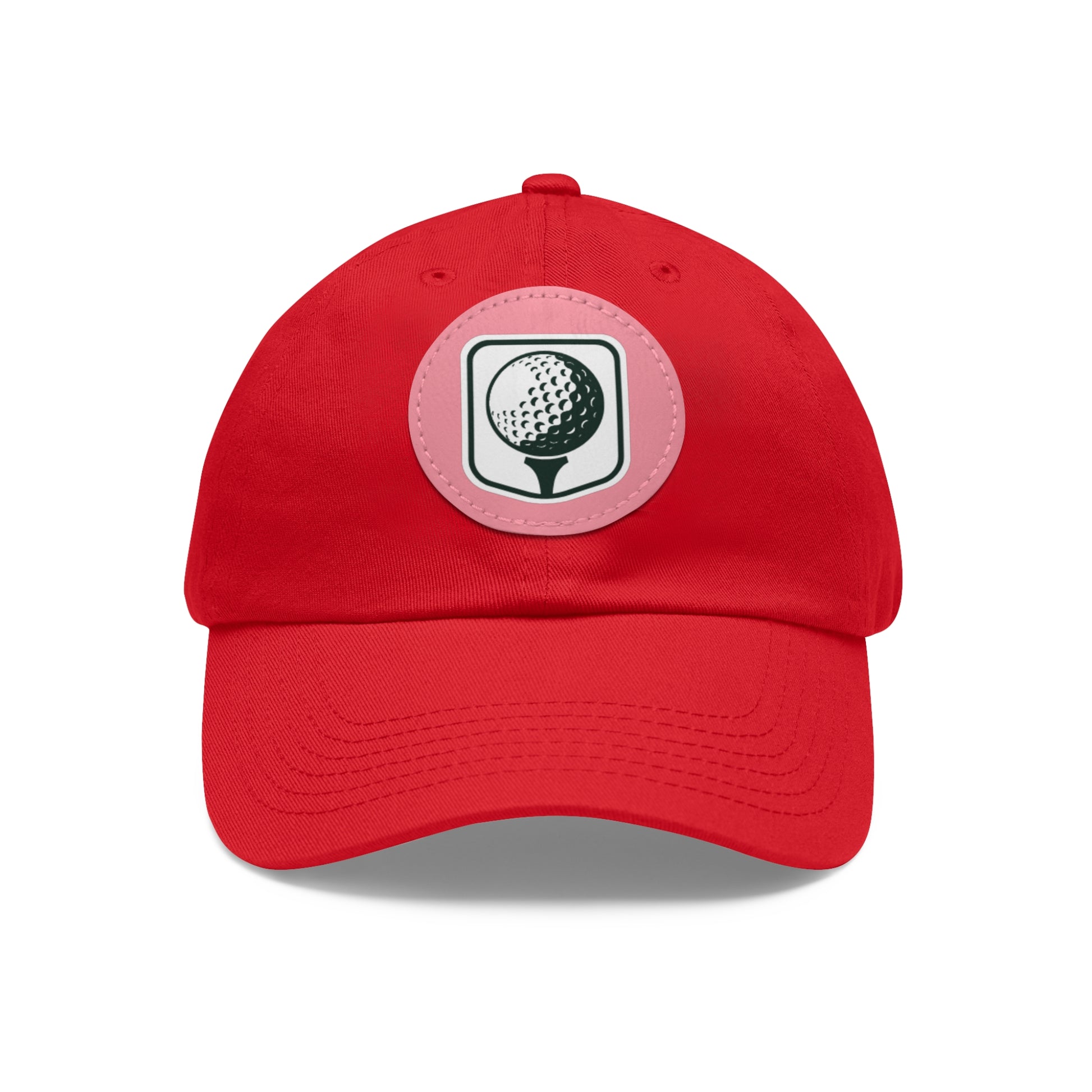Golf Baseball Cap with Leather Golf Patch