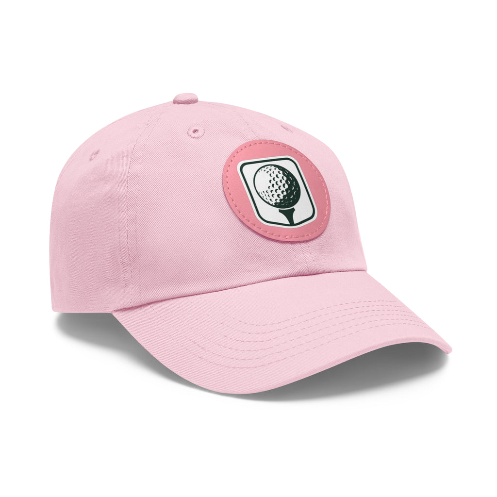 Golf Baseball Cap with Leather Golf Patch