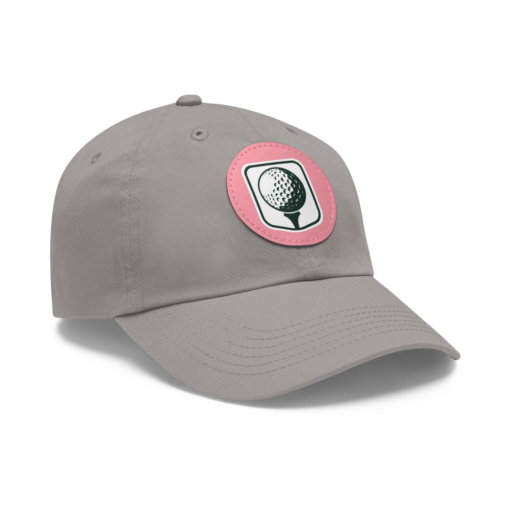 Golf Baseball Cap with Leather Golf Patch