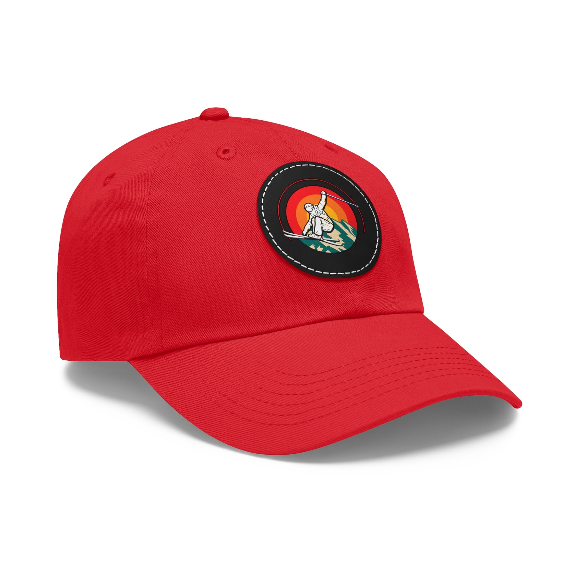 Ski Jump baseball cap Leather Patch (Round)