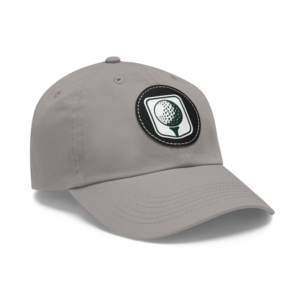 Golf Baseball Cap with Leather Golf Patch