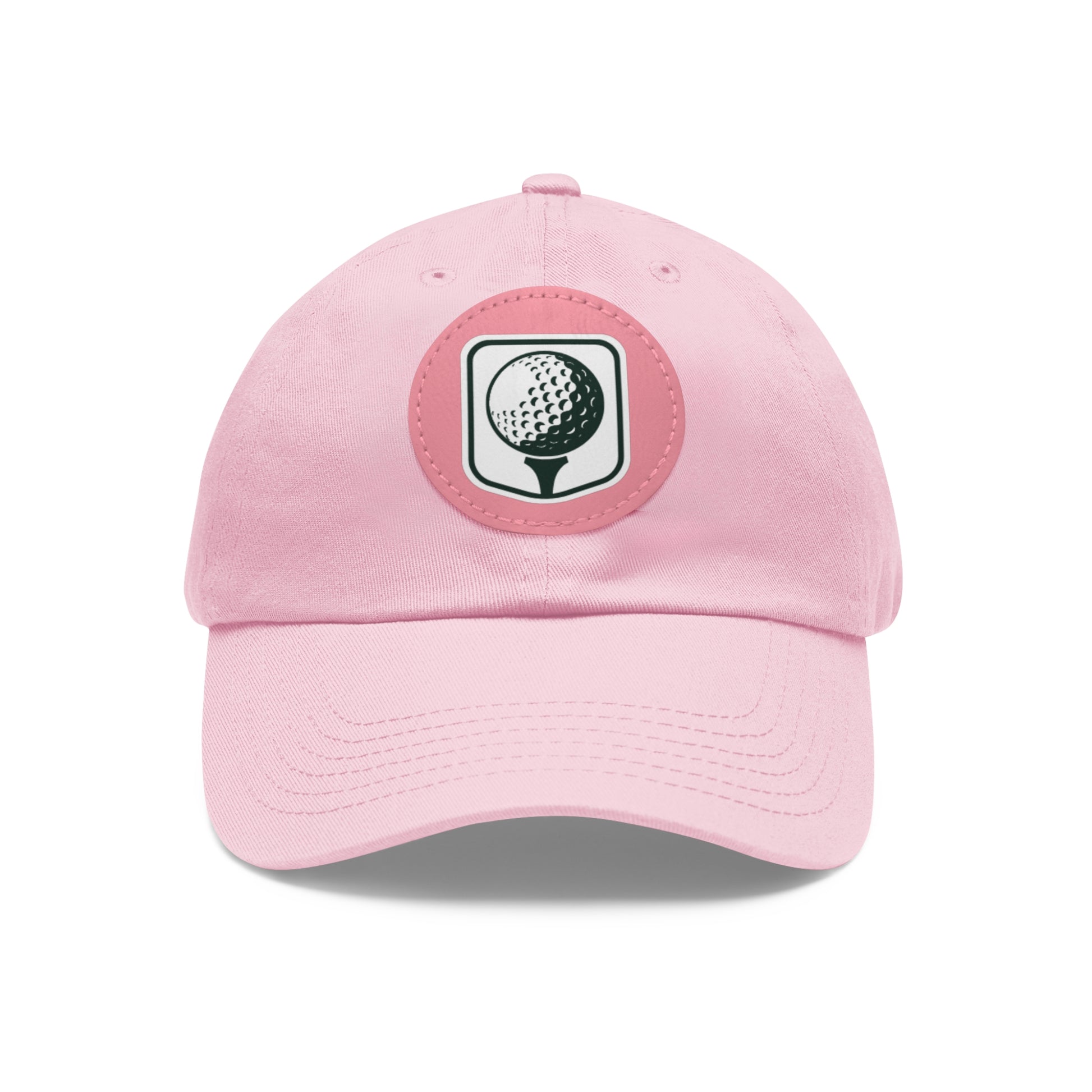 Golf Baseball Cap with Leather Golf Patch