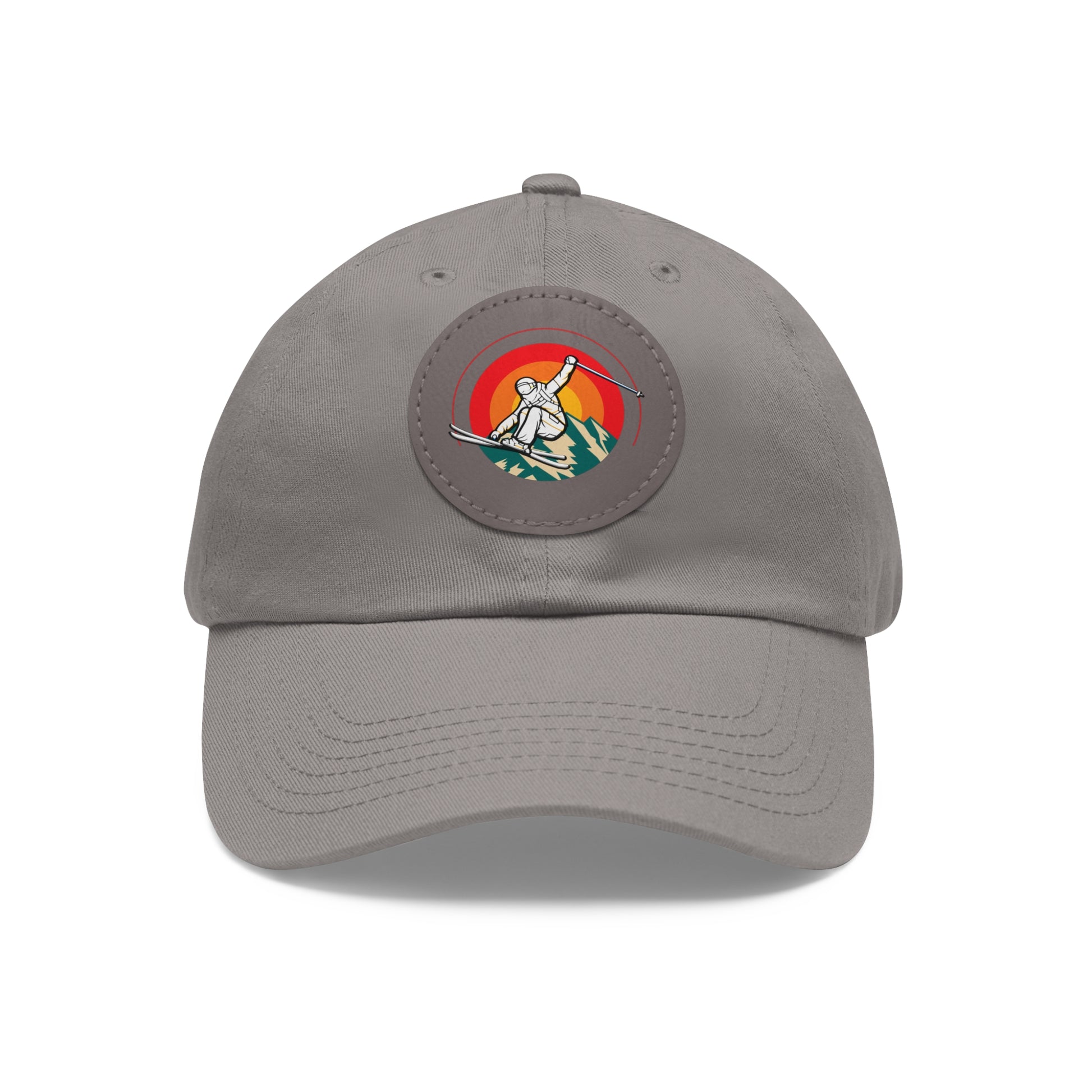 Ski Jump baseball cap Leather Patch (Round)
