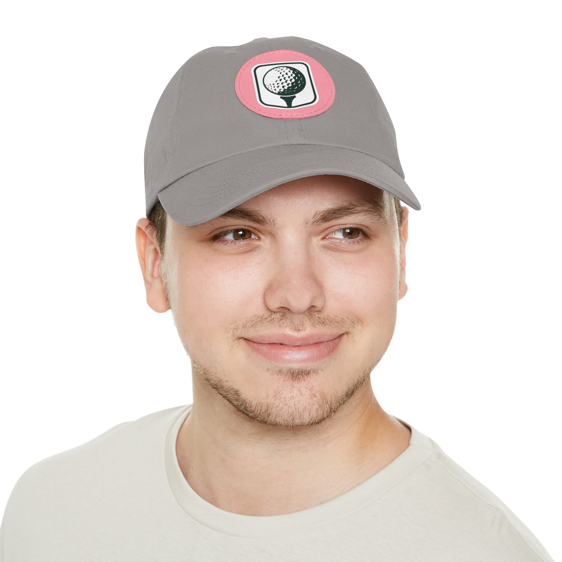 Golf Baseball Cap with Leather Golf Patch