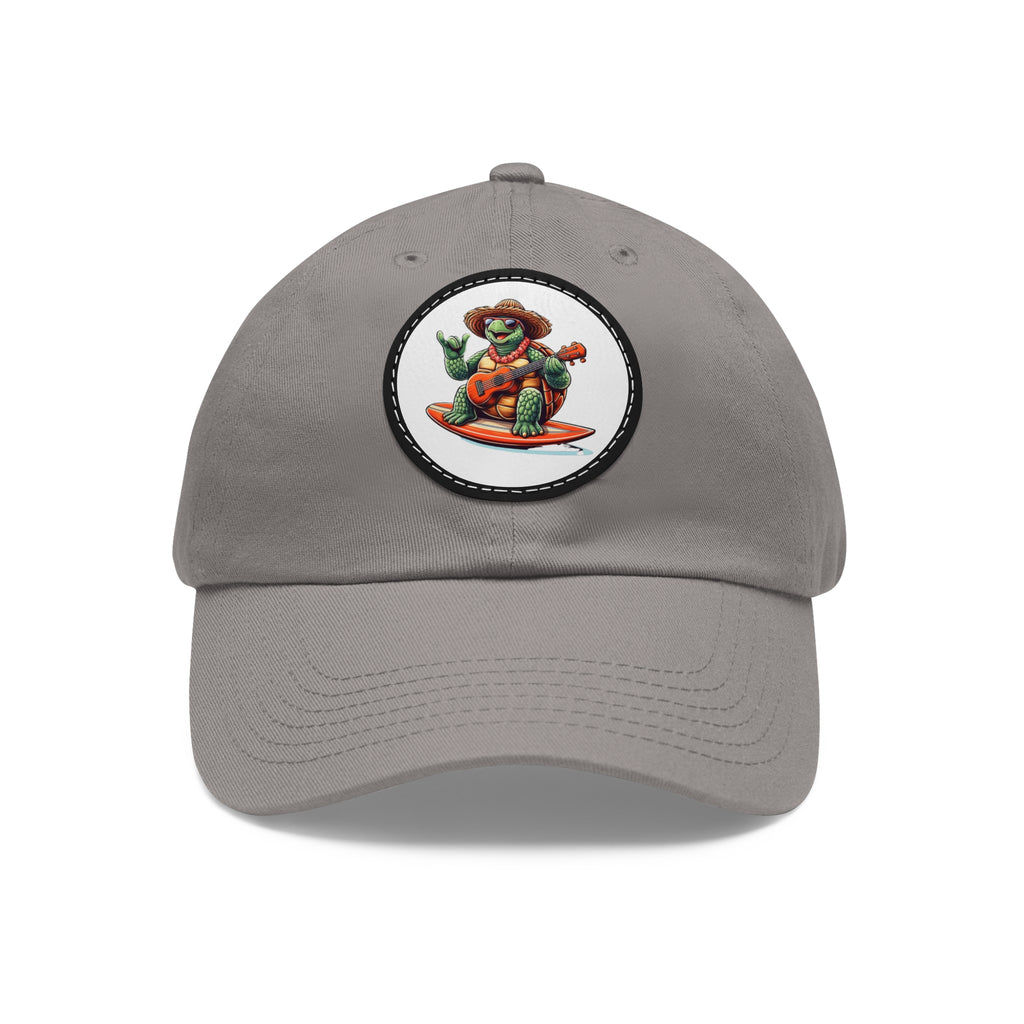 Surfing Turtle Leather Patch (Round)