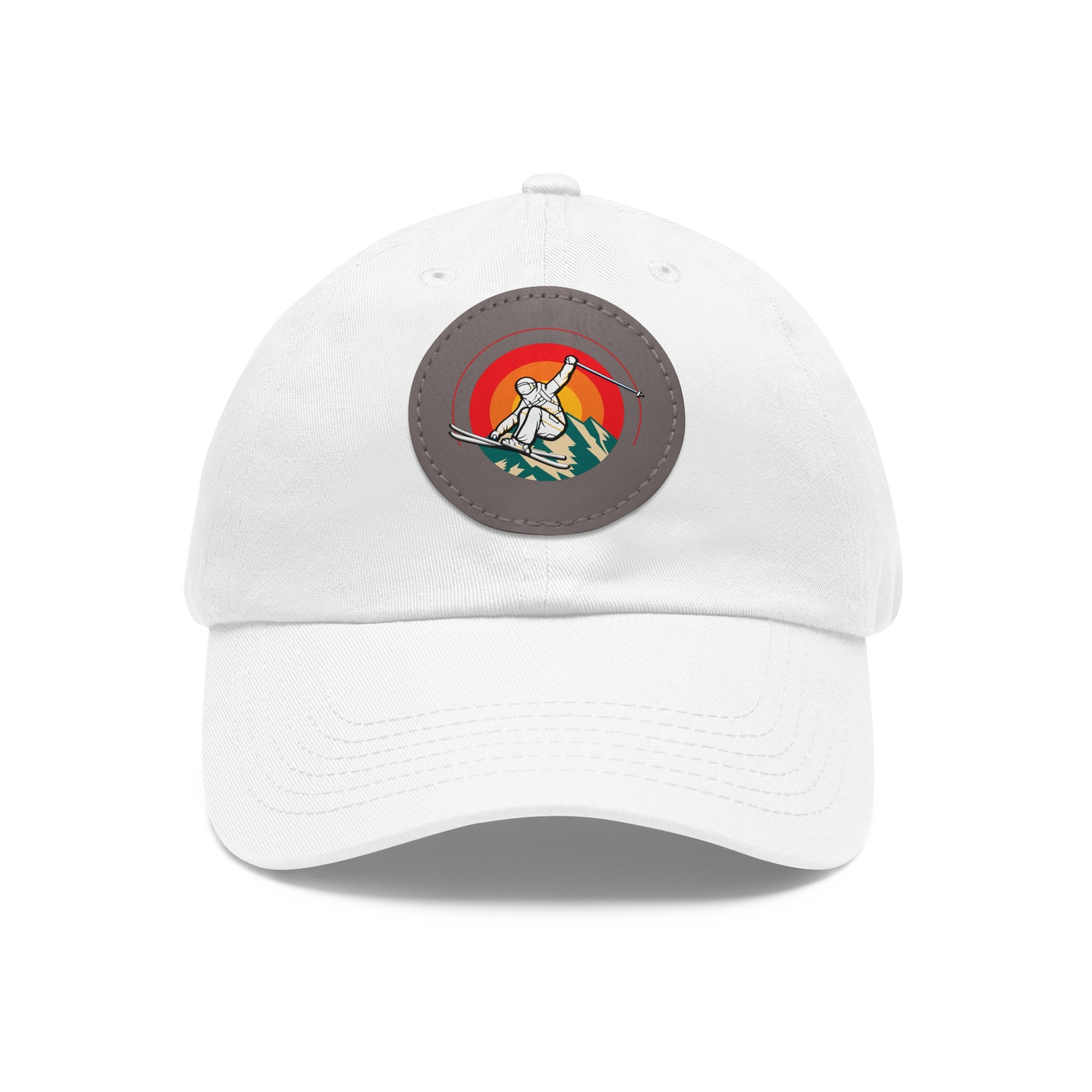 Ski Jump baseball cap Leather Patch (Round)