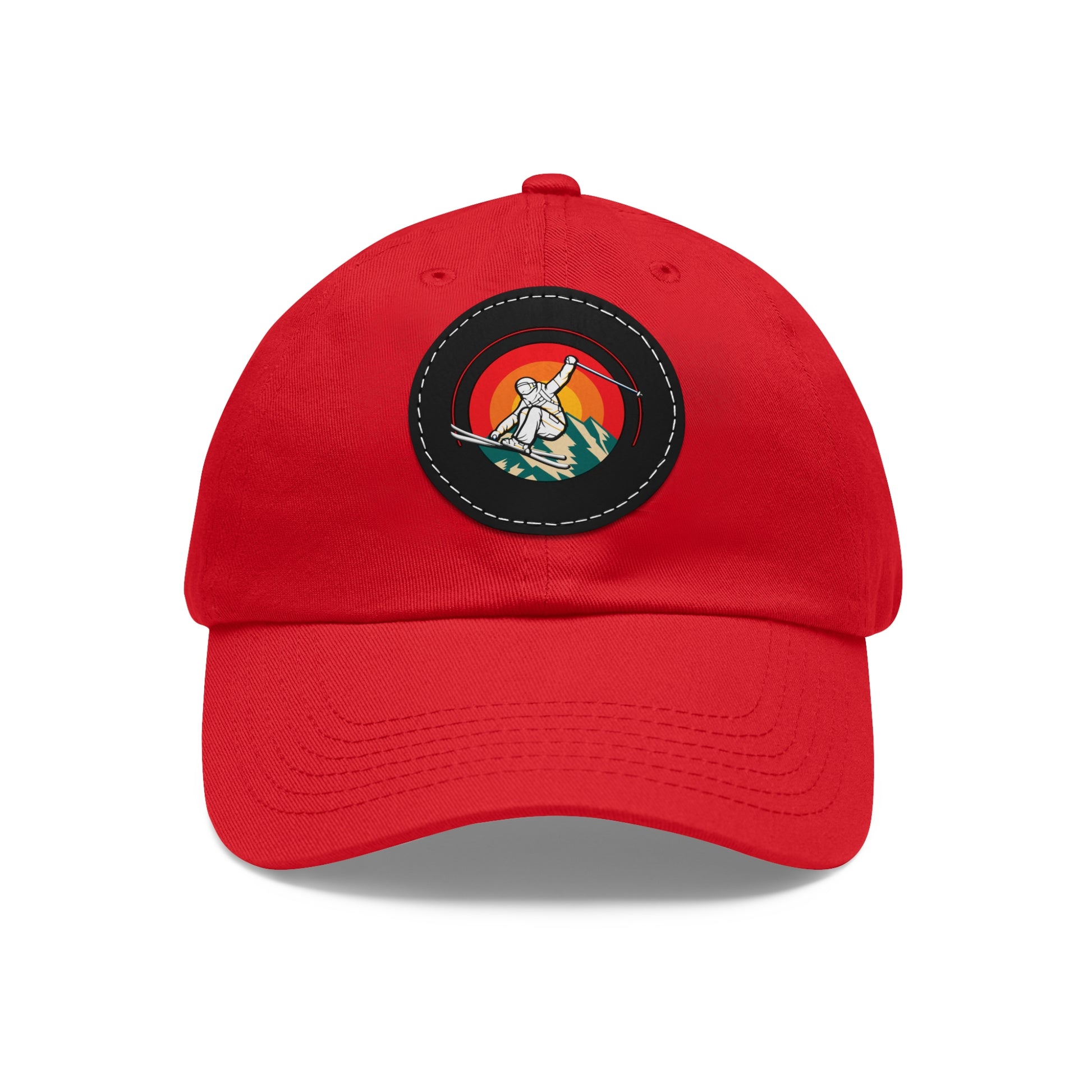 Ski Jump baseball cap Leather Patch (Round)