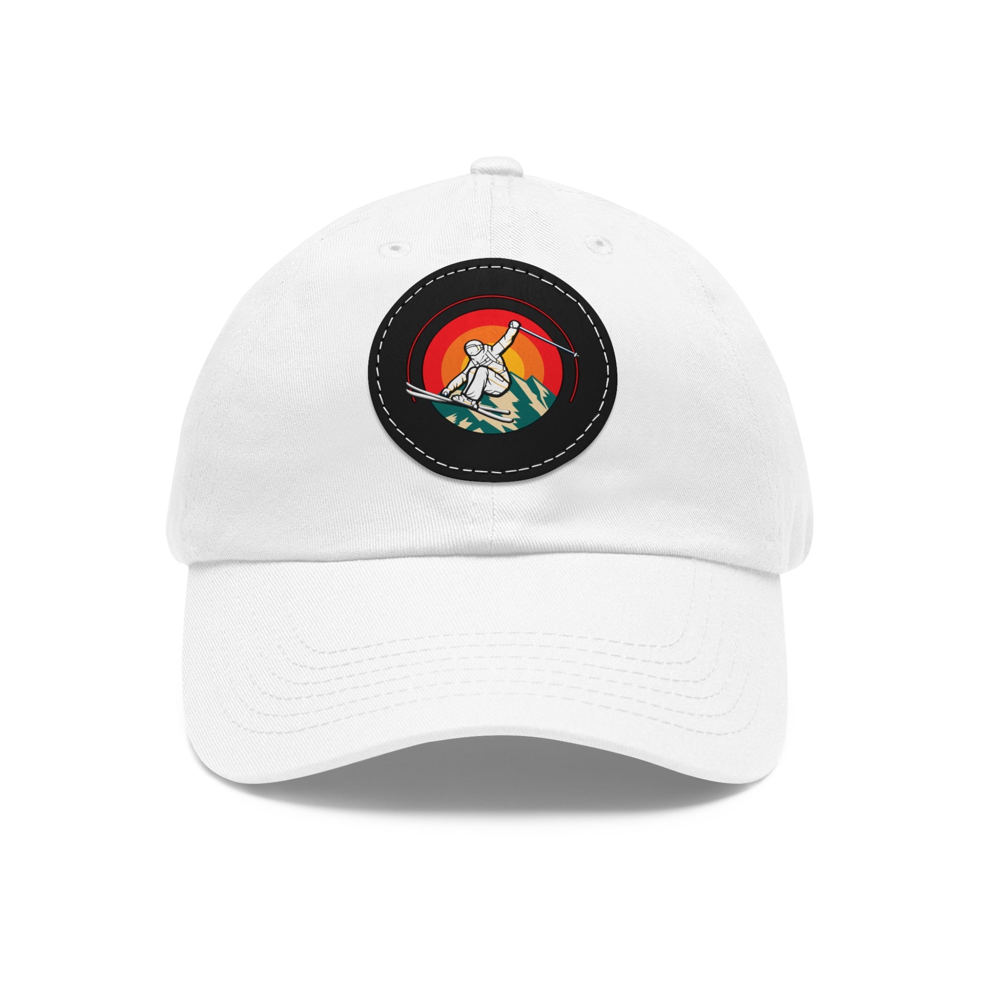 Ski Jump baseball cap Leather Patch (Round)