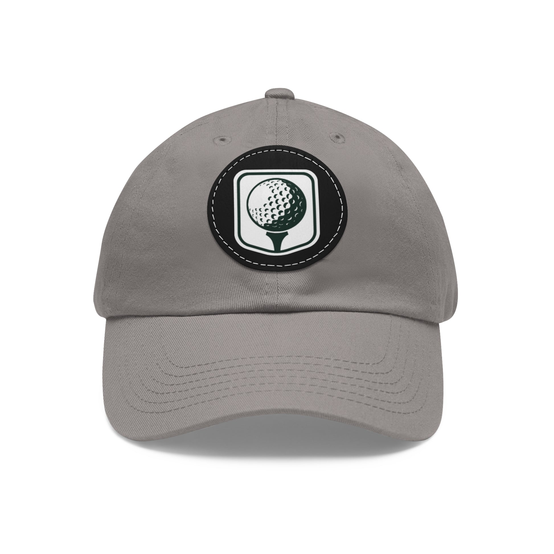 Golf Baseball Cap with Leather Golf Patch