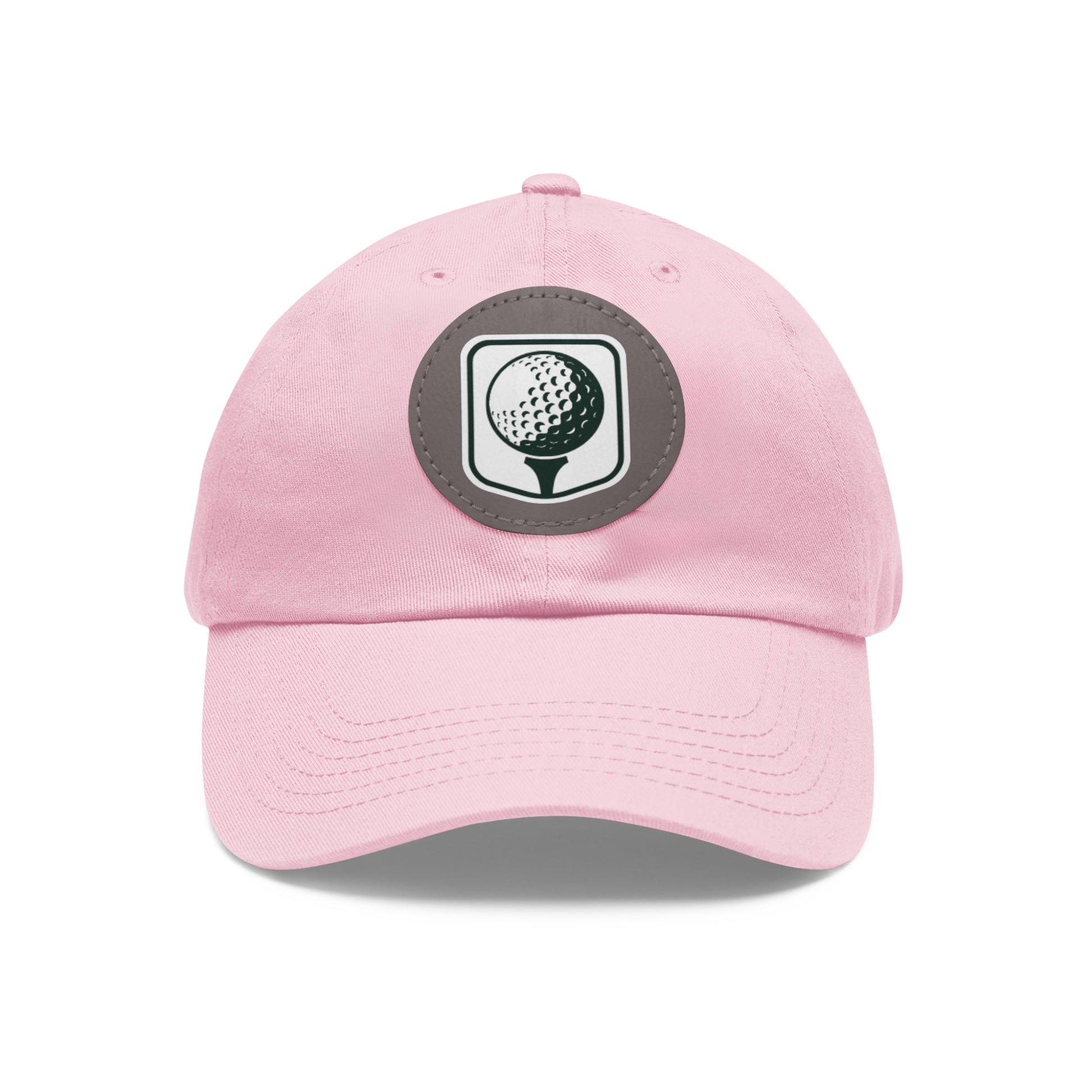 Golf Baseball Cap with Leather Golf Patch