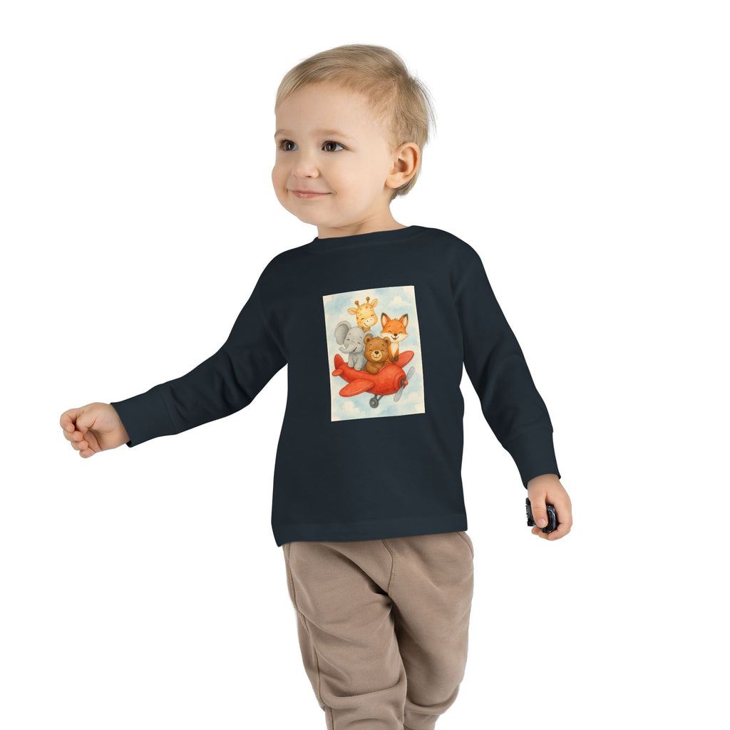 Toddler Tee - Baby Animals Flying Red Plane