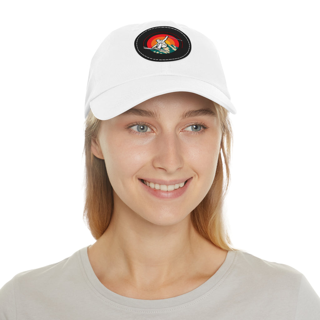 Ski Jump baseball cap Leather Patch (Round)